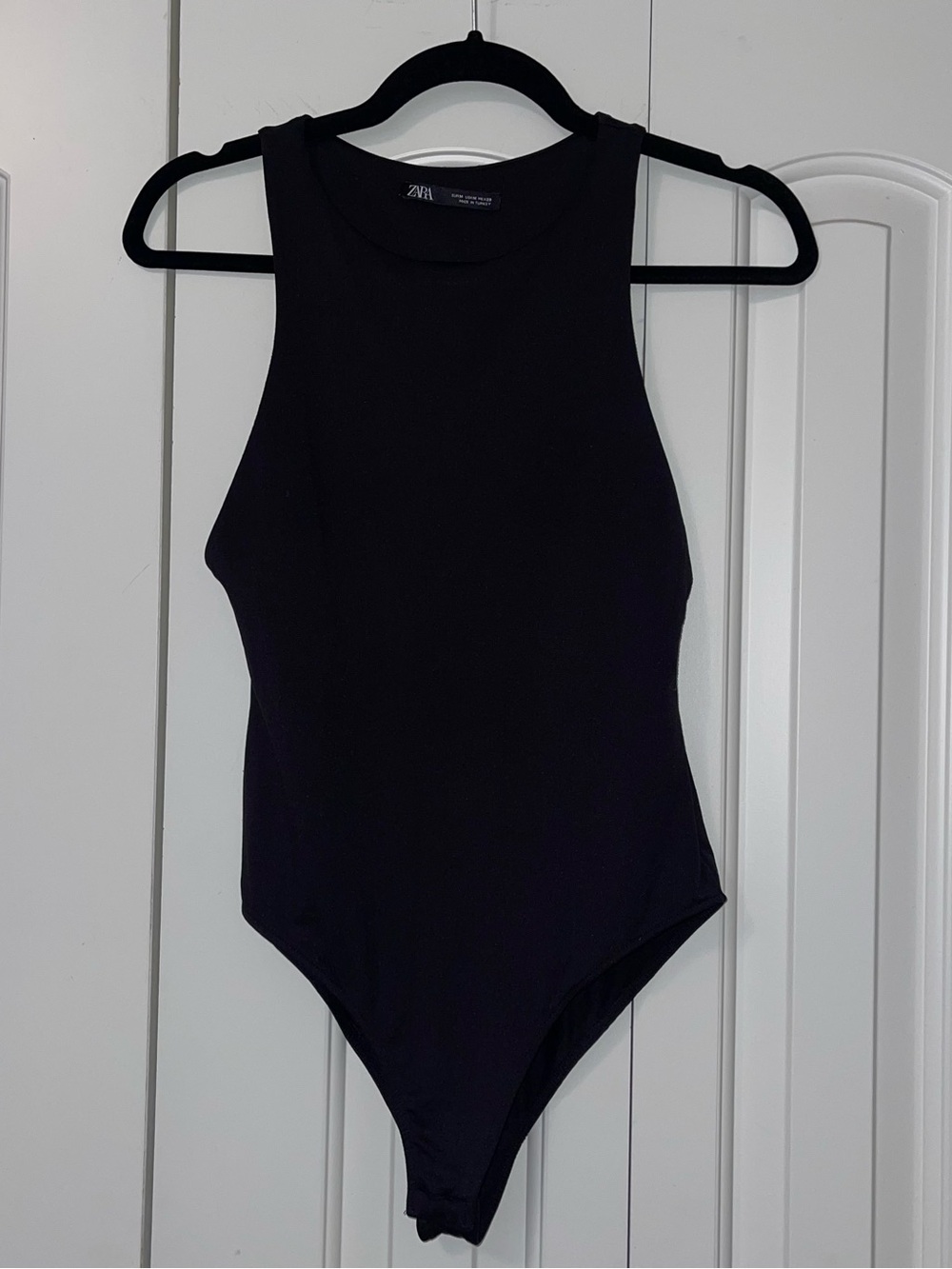 Zara Black Stretch Ribbed Kids Bodysuit